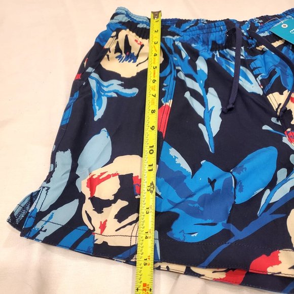 Calypsa by Modli Blue Tropical Floral Swim Shorts Bottoms Sz Small NEW WITH TAGS - Picture 2 of 9